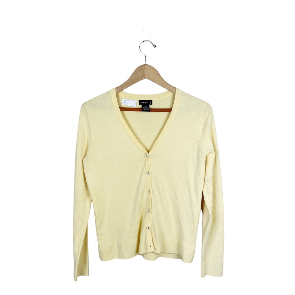 Evie Pastel Yellow Button Up Cardigan Size Small